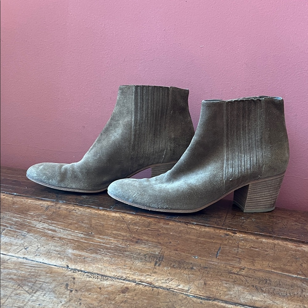 Vince Tan Suede Ankle Booties
